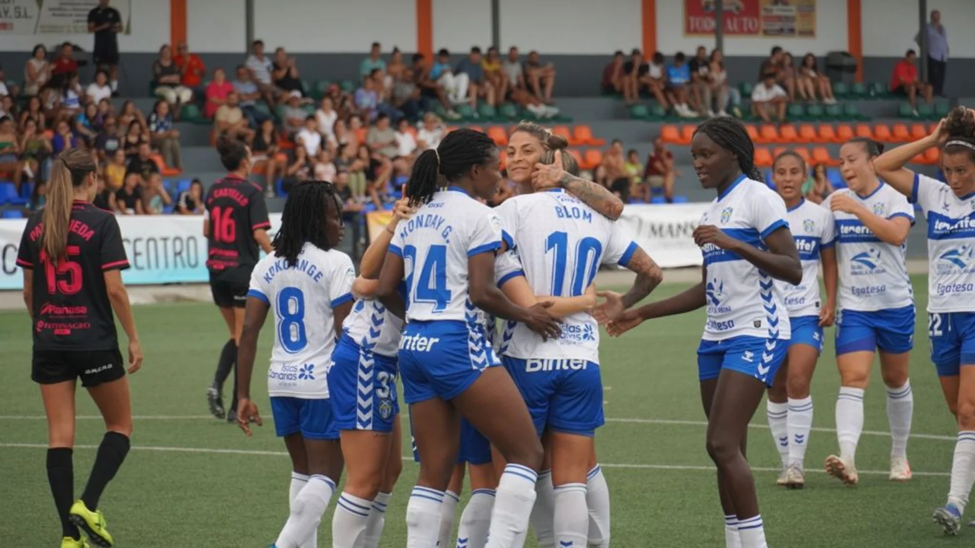 Las jugadoras del UDG Tenerife, en un partido