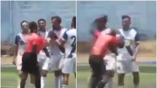 Pelea entre un árbitro y un jugador en Ecuador Pelea entre un árbitro y un jugador en Ecuador