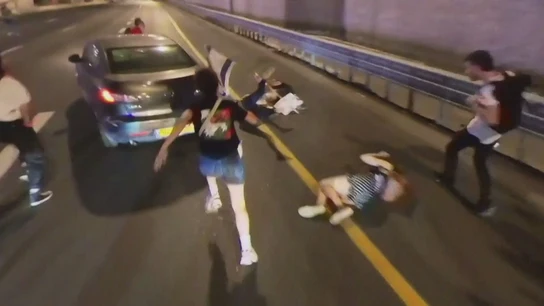 Imagen del momento del atropello. Imagen del momento del atropello.