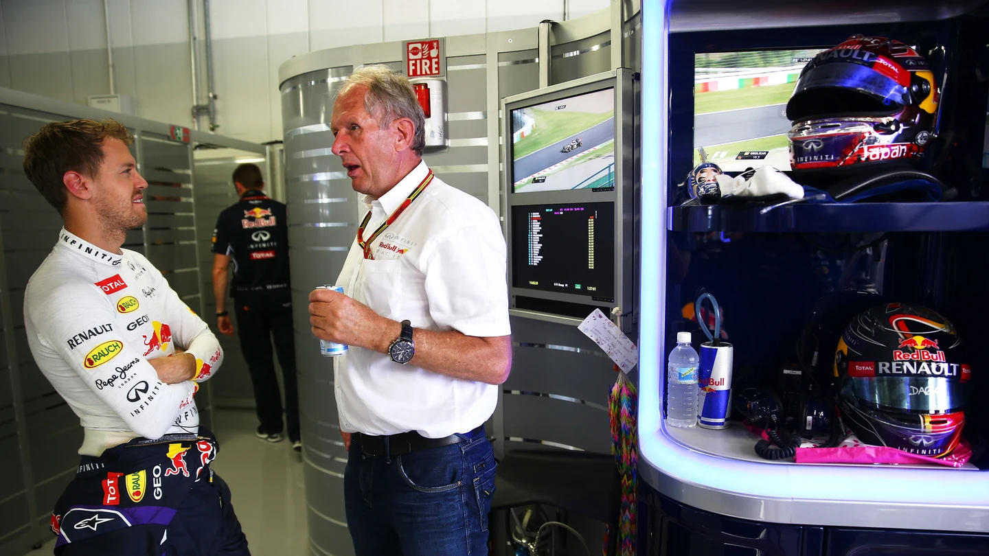 Sebastian Vettel y Helmut Marko Sebastian Vettel y Helmut Marko