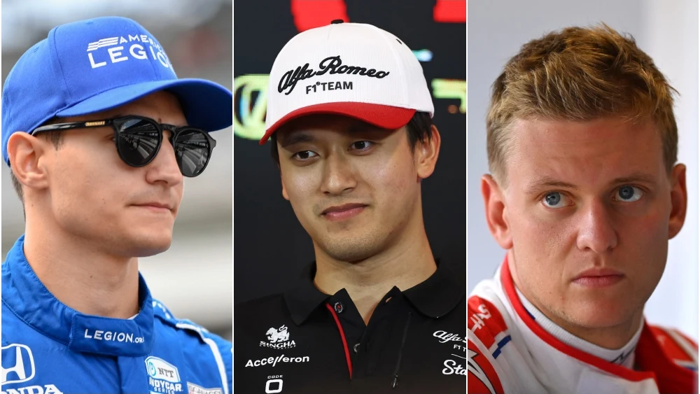 Alex Palou, Guanyu Zhou y Mick Schumacher