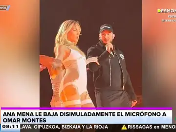 El gesto viral de Ana Mena con Omar Montes en pleno concierto: así le baja el micrófono para que no cante