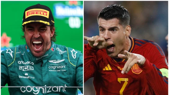 Fernando Alonso y Álvaro Morata Fernando Alonso y Álvaro Morata