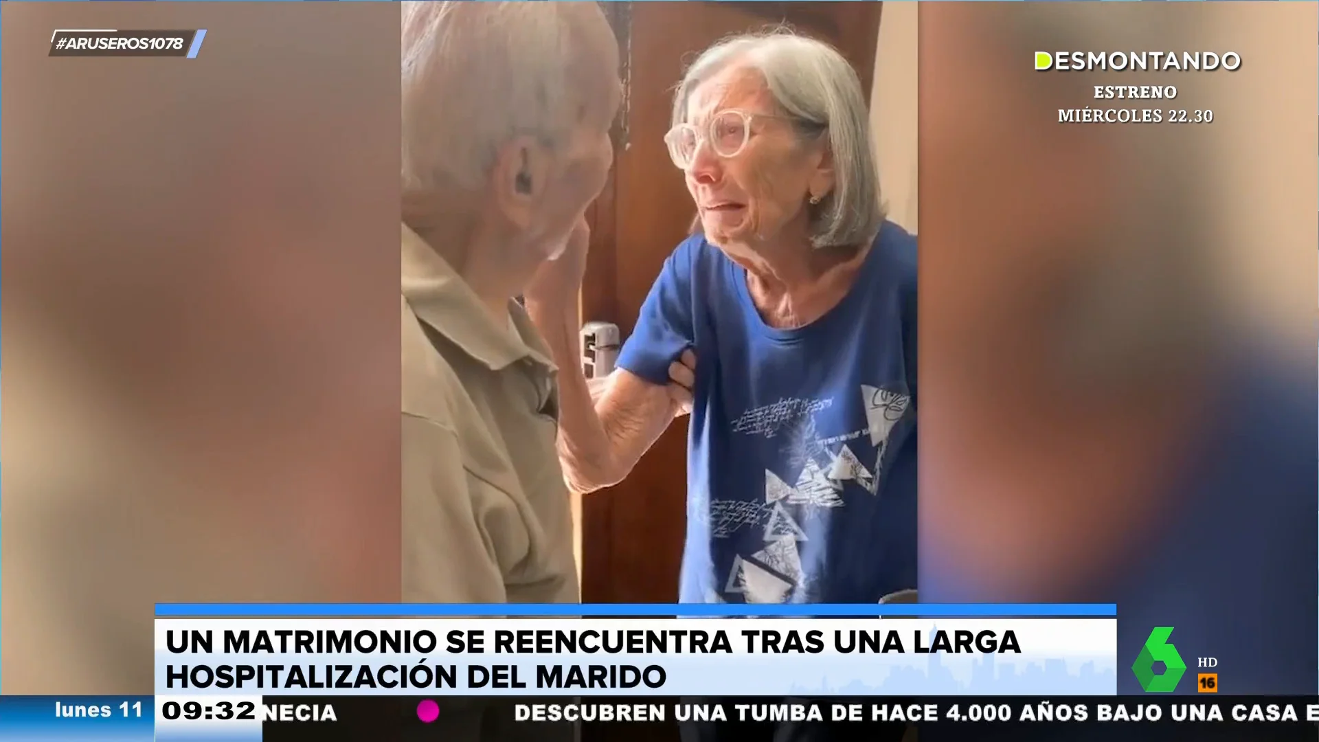 El emotivo momento en el que una pareja de ancianos se reencuentra tras el largo ingreso en el hospital del marido