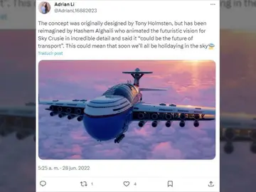 El hotel-avión de lujo que nunca aterrizaría y podría alojar hasta 5.000 pasajeros en el aire El hotel-avión de lujo que nunca aterrizaría y podría alojar hasta 5.000 pasajeros en el aire