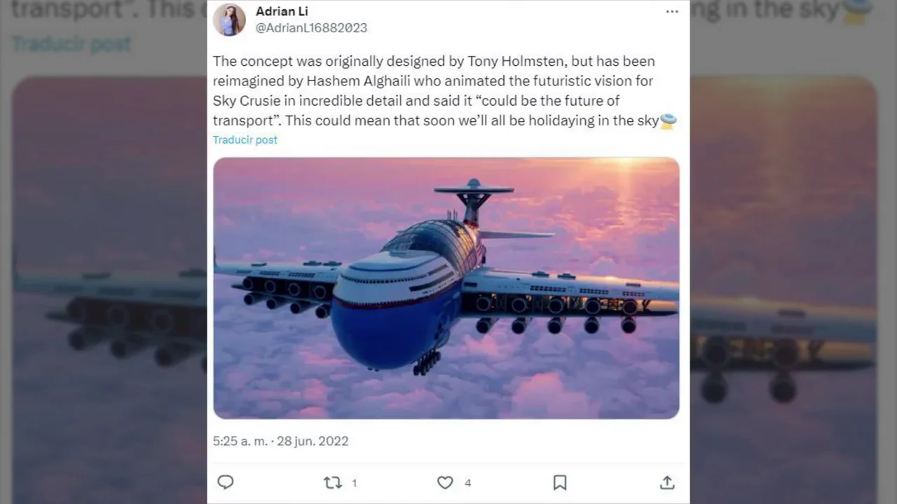 El hotel-avi&oacute;n de lujo que nunca aterrizar&iacute;a y podr&iacute;a alojar hasta 5.000 pasajeros en el aire