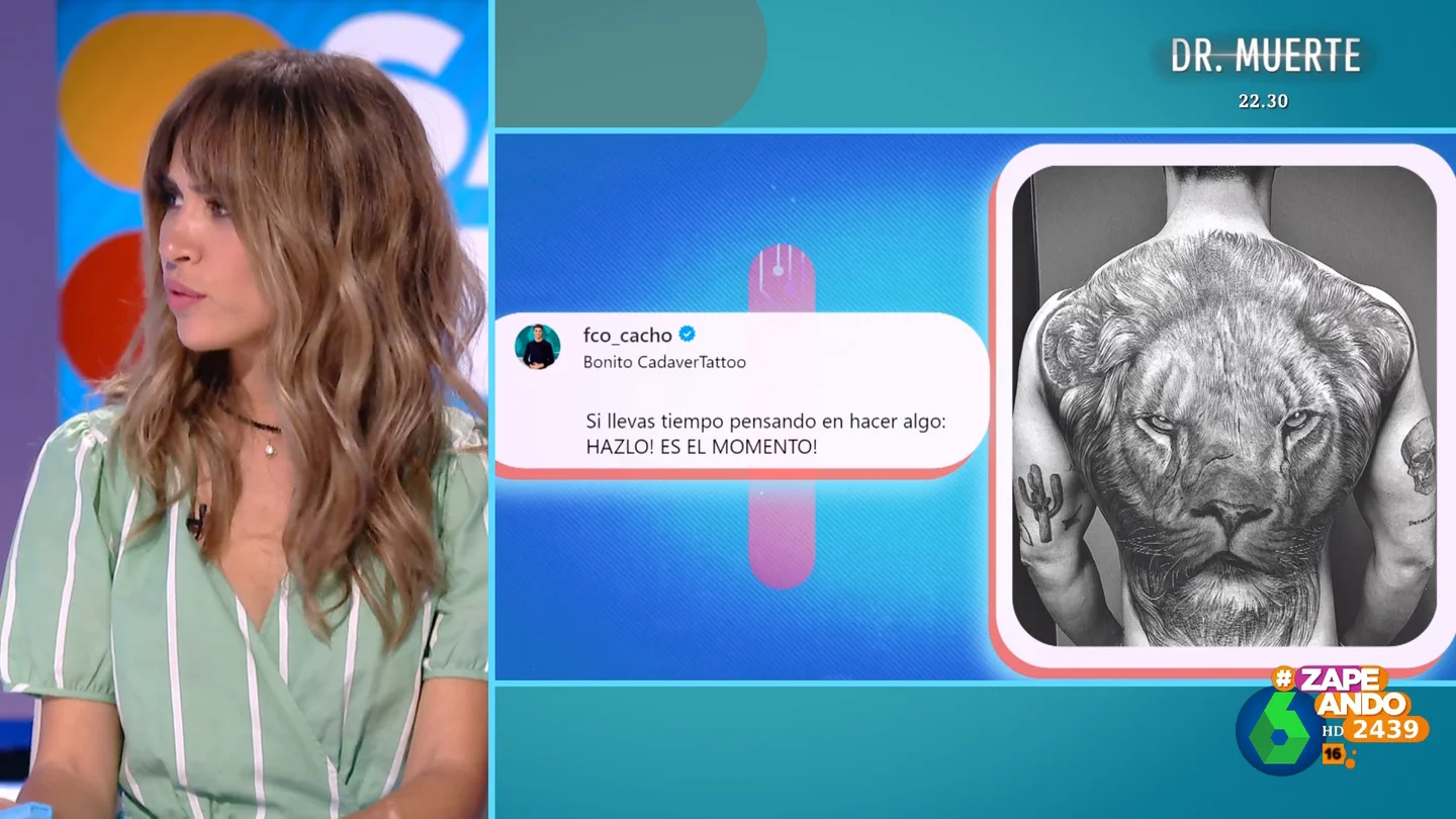 La duda de María Gómez sobre el tatuaje en la espalda de Francisco Cacho La duda de María Gómez sobre el tatuaje en la espalda de Francisco Cacho