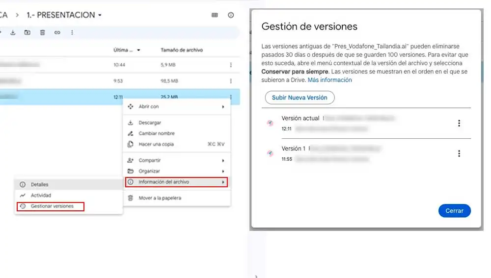 Gestionando versiones Gestionando versiones