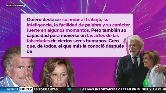 Bigote Arrocet, sobre María Teresa Campos: "Tenía la capacidad de moverse en las artes de las falsedades de ciertos seres humanos" Bigote Arrocet, sobre María Teresa Campos: "Tenía la capacidad de moverse en las artes de las falsedades de ciertos seres humanos"