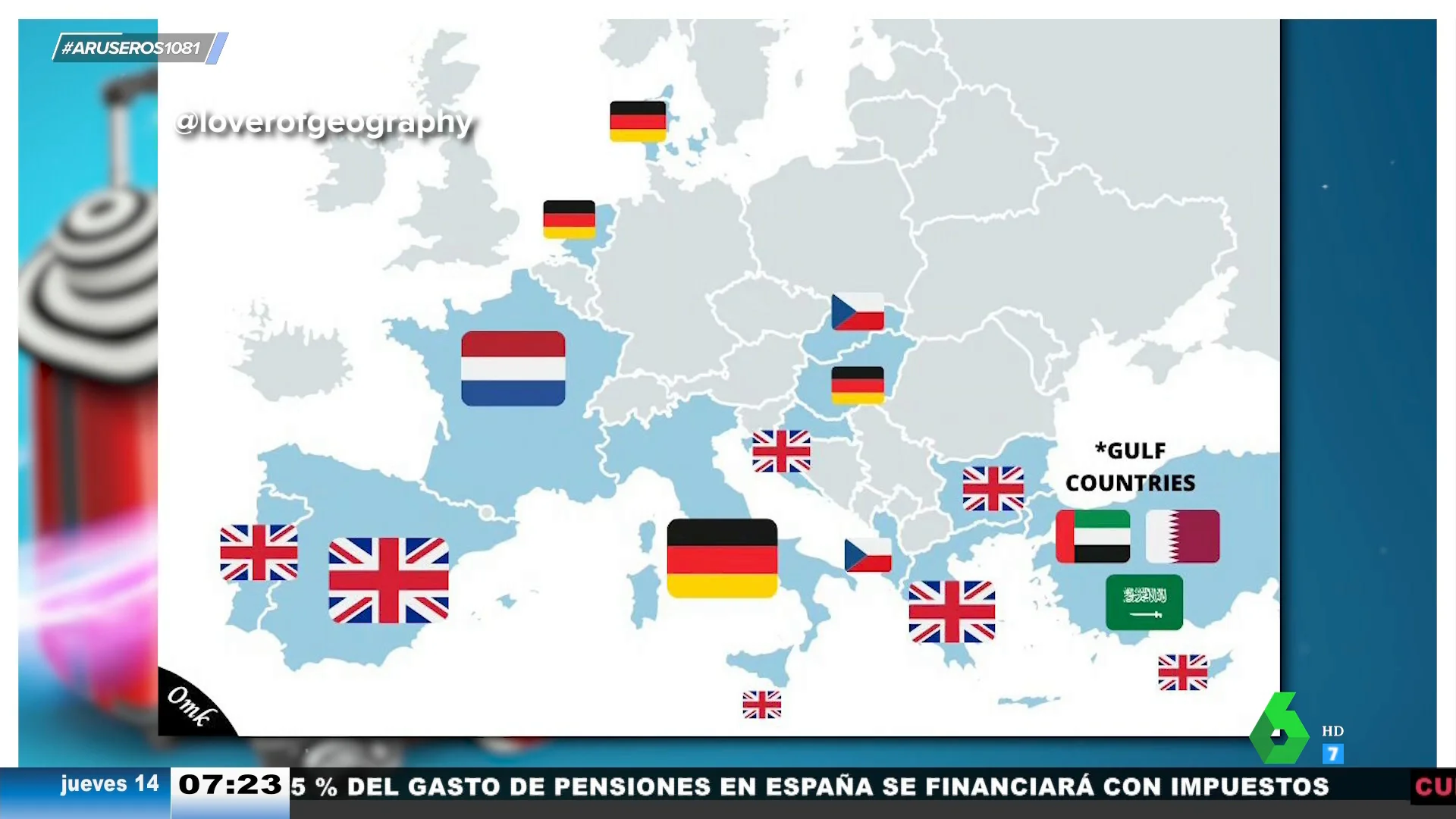 El mapa que muestra de qué nacionalidad son los turistas menos queridos de cada país de Europa