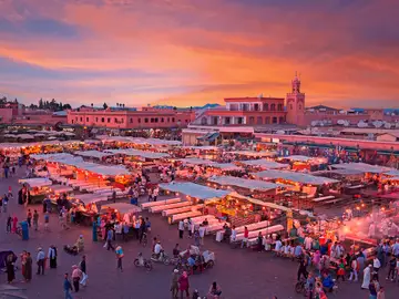 Plaza Jemaa El Fna de Marrakech, Marruecos