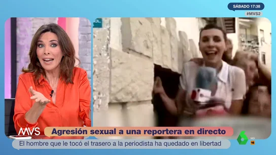 Verónica Sanz recuerda qué le dijeron por pinganillo cuando le tocaron el culo en directo: "No son tontos, se aprovechan" Verónica Sanz recuerda qué le dijeron por pinganillo cuando le tocaron el culo en directo: "No son tontos, se aprovechan"