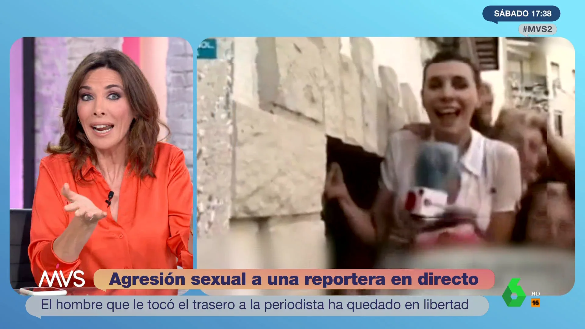 Verónica Sanz recuerda qué le dijeron por pinganillo cuando le tocaron el culo en directo: "No son tontos, se aprovechan"