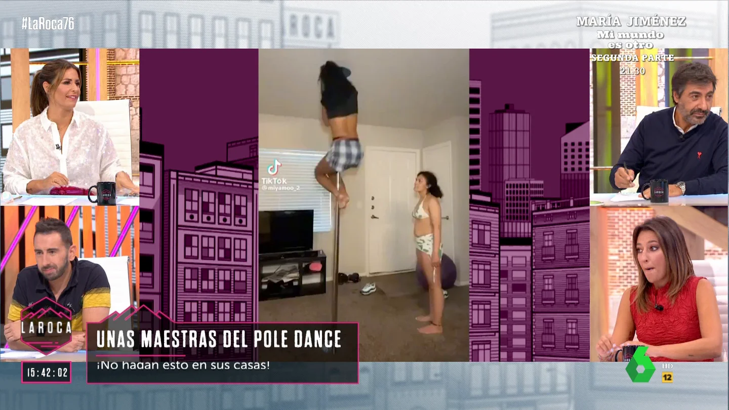 Juan del Val 'arruina' el deseo de Nuria Roca de hacer pole dance con este accidentado vídeo Juan del Val 'arruina' el deseo de Nuria Roca de hacer pole dance con este accidentado vídeoídeo de pole dance