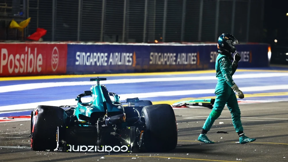 Lance Stroll tras su accidente