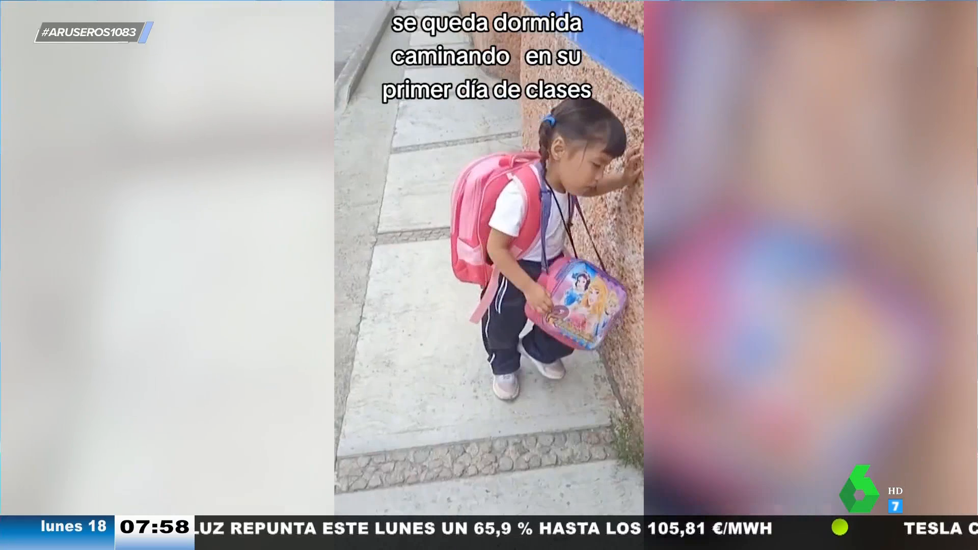 El divertido vídeo viral que nos representa a todos: la niña que se queda  dormida mientras va a su primer día de cole