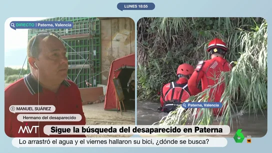 El hermano del desaparecido en Paterna El hermano del desaparecido en Paterna