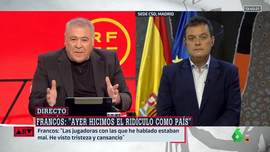 Víctor Francos: "Si la RFEF no toma las decisiones correspondientes, recibirá un burofax del CSD exigiendo unas elecciones" Víctor Francos: "Si la RFEF no toma las decisiones correspondientes, recibirá un burofax del CSD exigiendo unas elecciones"