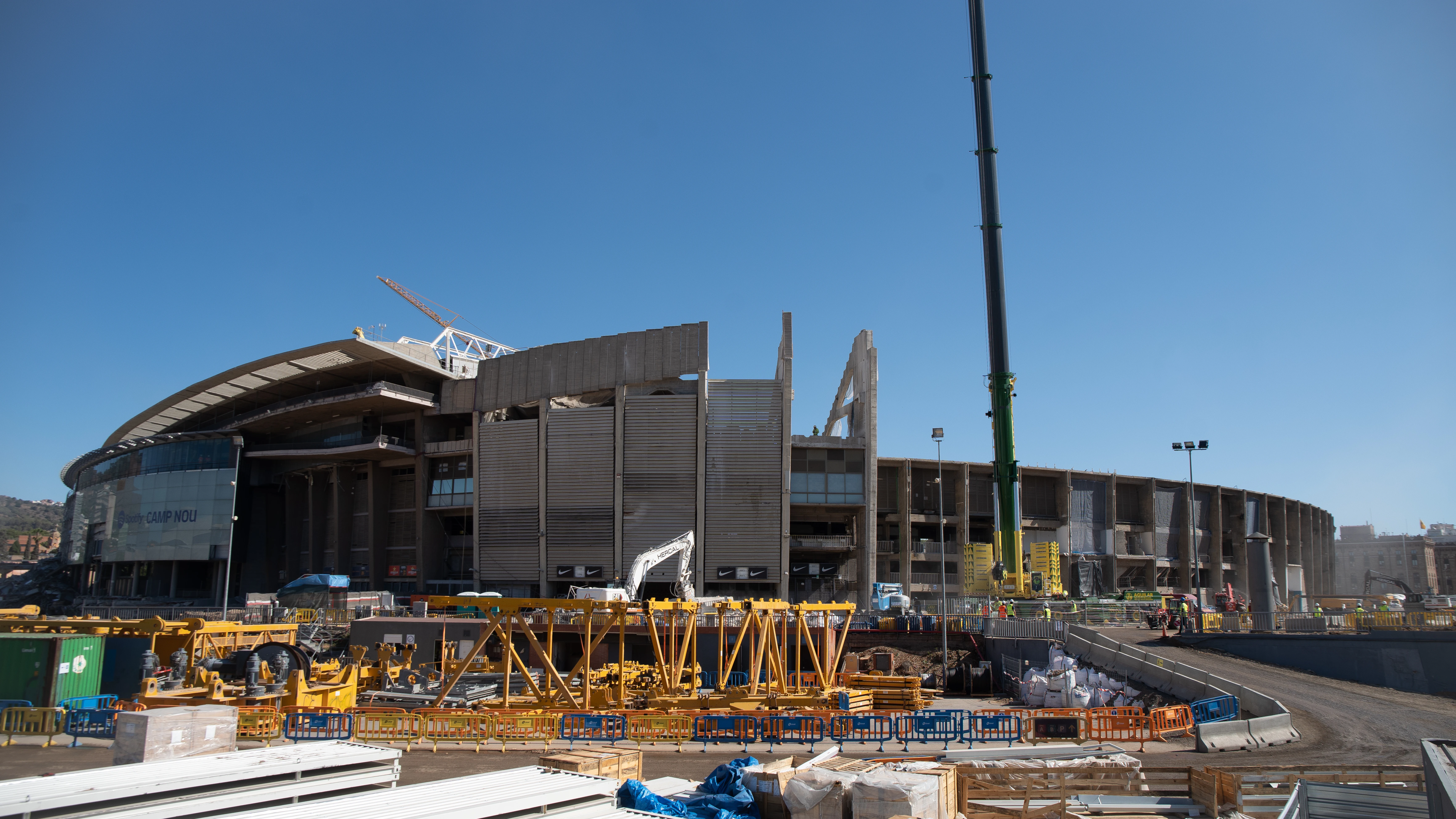 Vista de las obras del Camp Nou