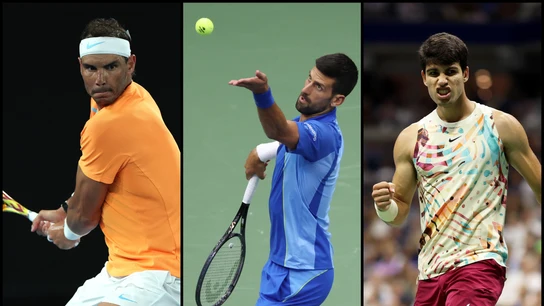 Rafa Nadal, Novak Djokovic y Carlos Alcaraz Rafa Nadal, Novak Djokovic y Carlos Alcaraz