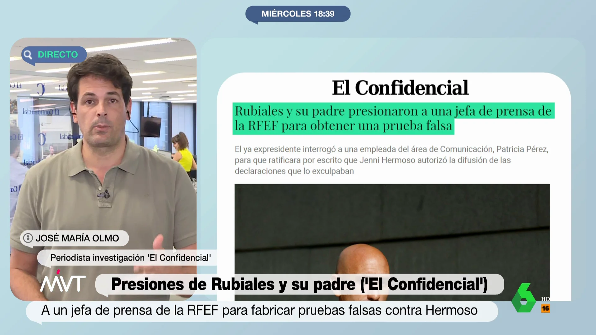 MVT Olmo, sobre las presiones a la jefa de prensa de la RFEF 