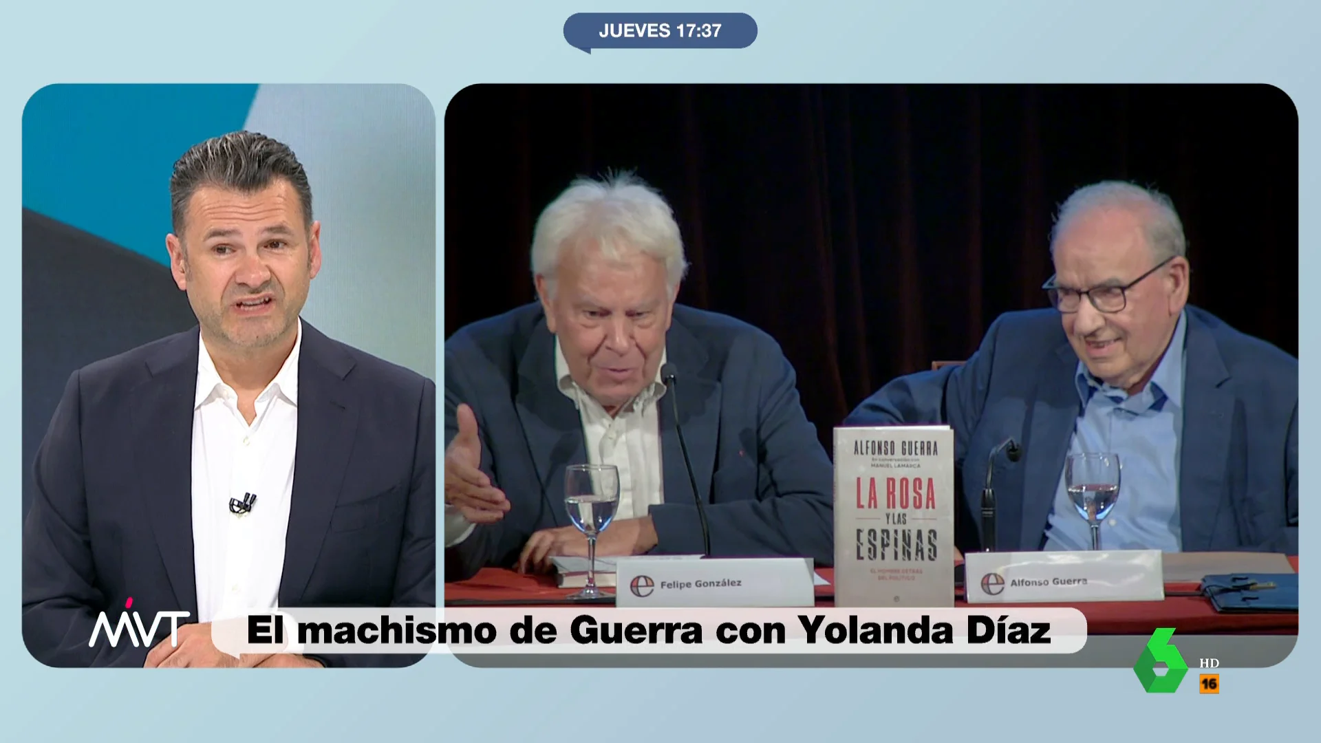 Iñaki López sobre el comentario machista de Alfonso Guerra: "Anda más sobrado de neuronas que de pelo"