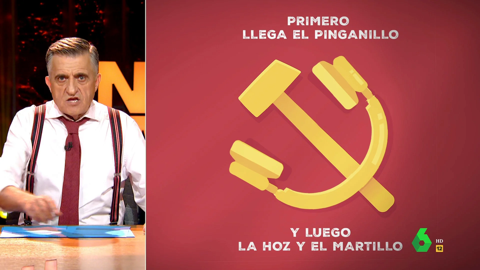 Wyoming ironiza sobre la 'guerra' de PP y Vox: "Primero llega el pinganillo y luego la hoz y el martillo"