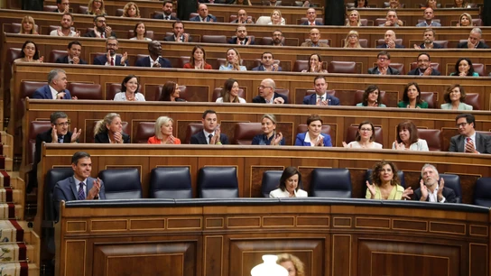 El presidente del Gobierno en funciones Pedro Sánchez, durante el pleno del Congreso El presidente del Gobierno en funciones Pedro Sánchez, durante el pleno del Congreso
