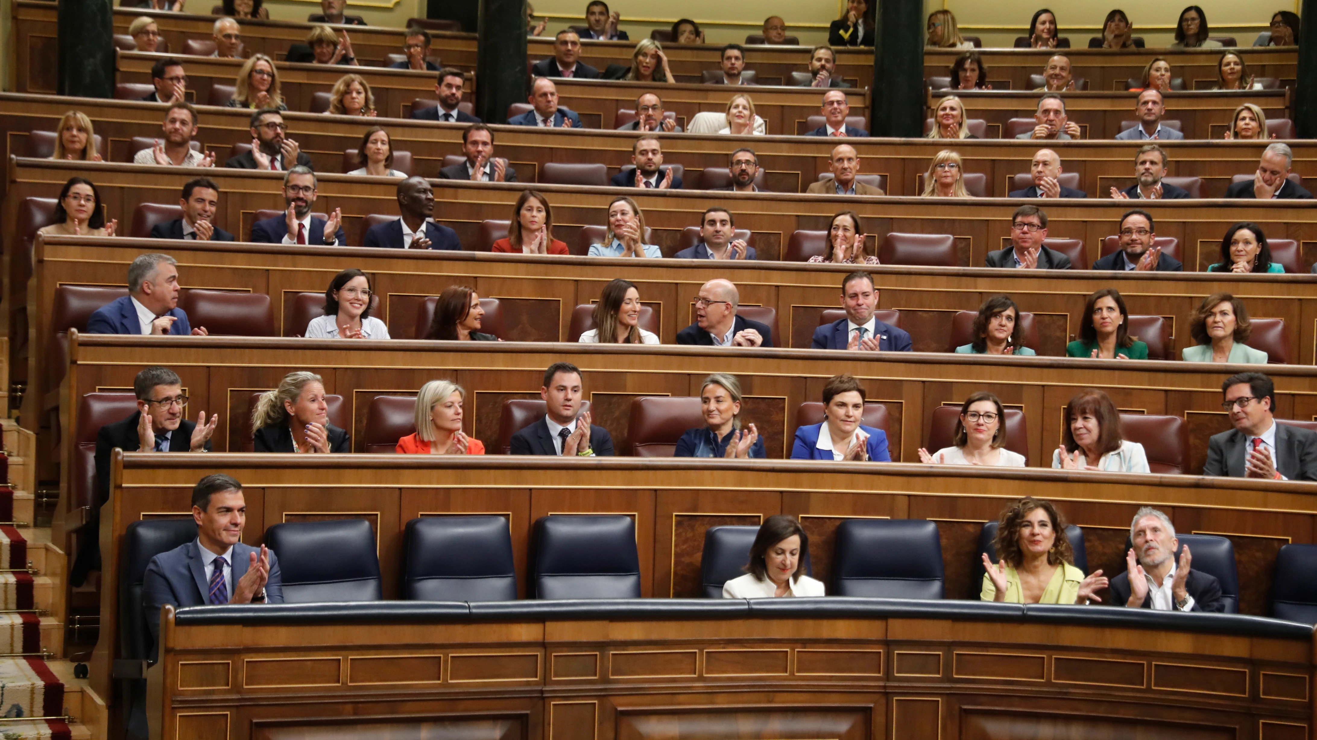 El presidente del Gobierno en funciones Pedro Sánchez, durante el pleno del Congreso