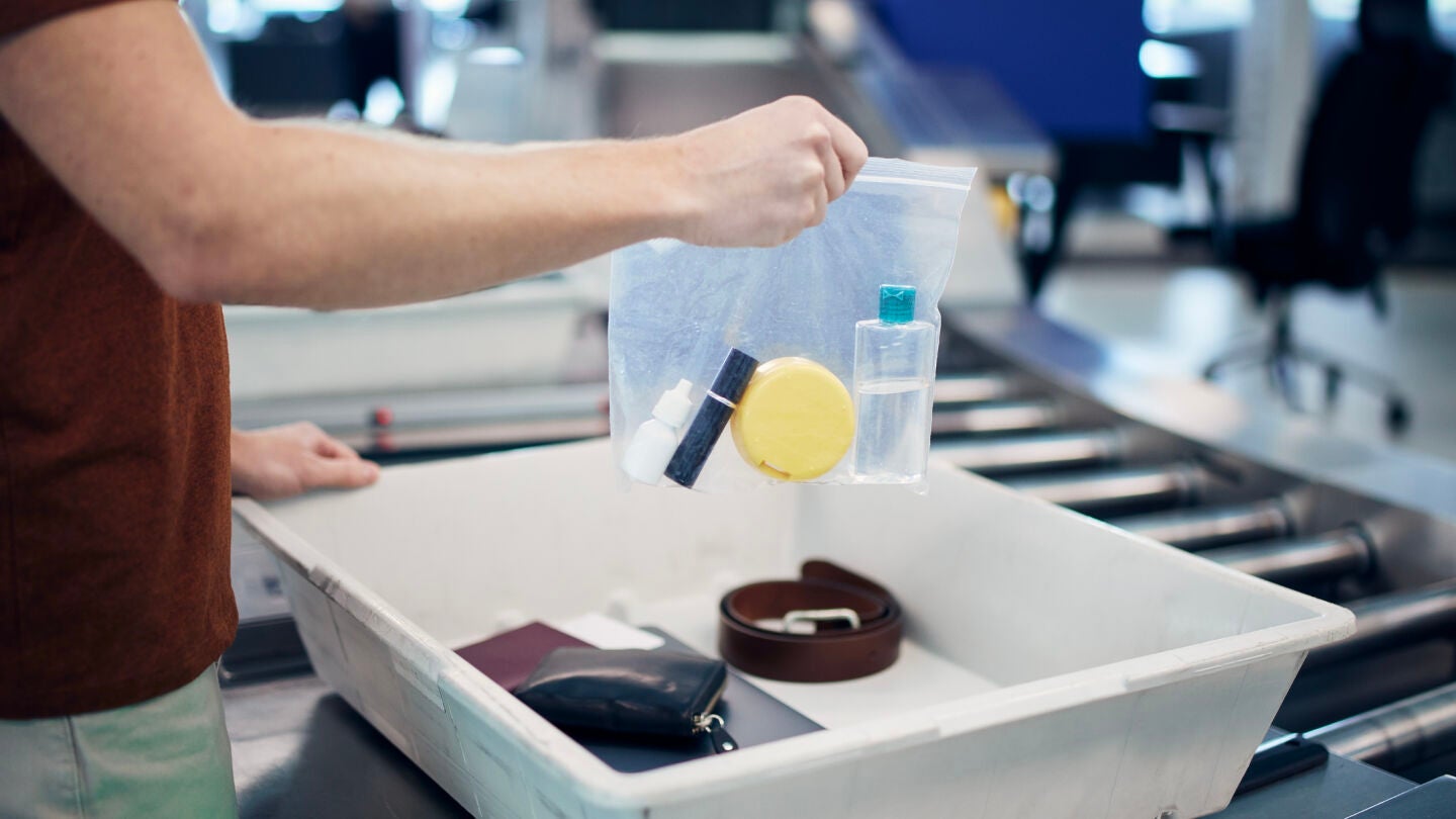 Control de seguridad de los l&iacute;quidos en el aeropuerto