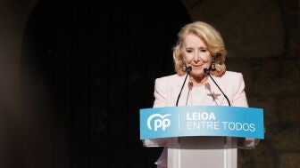 La expresidenta madrile&ntilde;a Esperanza Aguirre, durante un mitin.