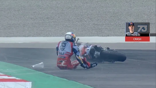 Álex Márquez, al suelo en Buddh Álex Márquez, al suelo en Buddh