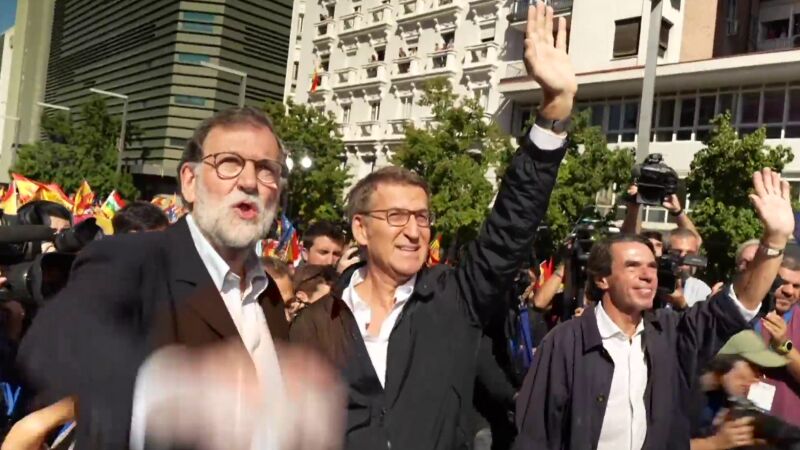 Rajoy, Feijóo y Aznar, en el acto del PP de Madrid