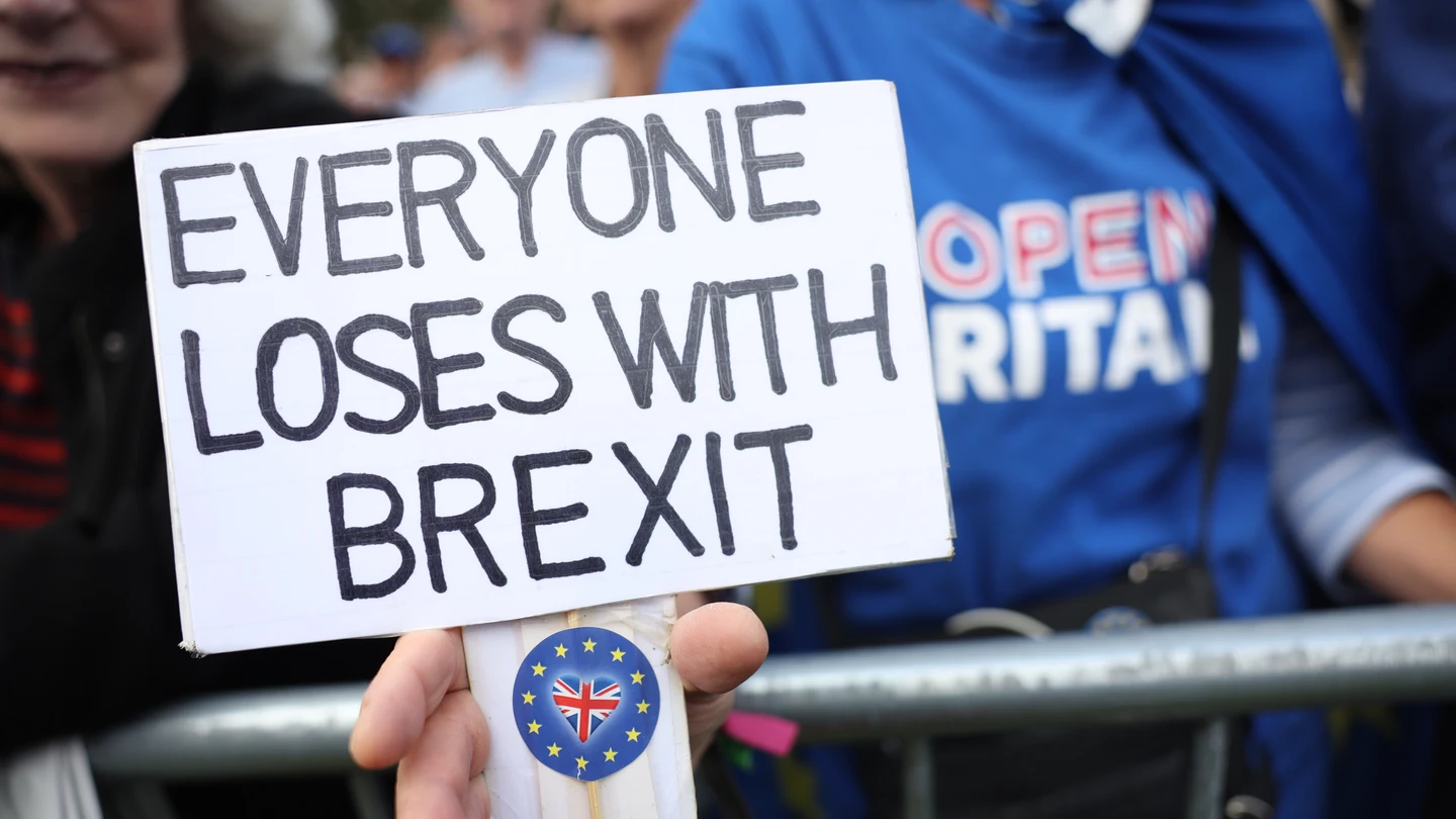 Lema visto durante la marcha por el reingreso del Reino Unido en la Unión Europea Lema visto durante la marcha por el reingreso del Reino Unido en la Unión Europea