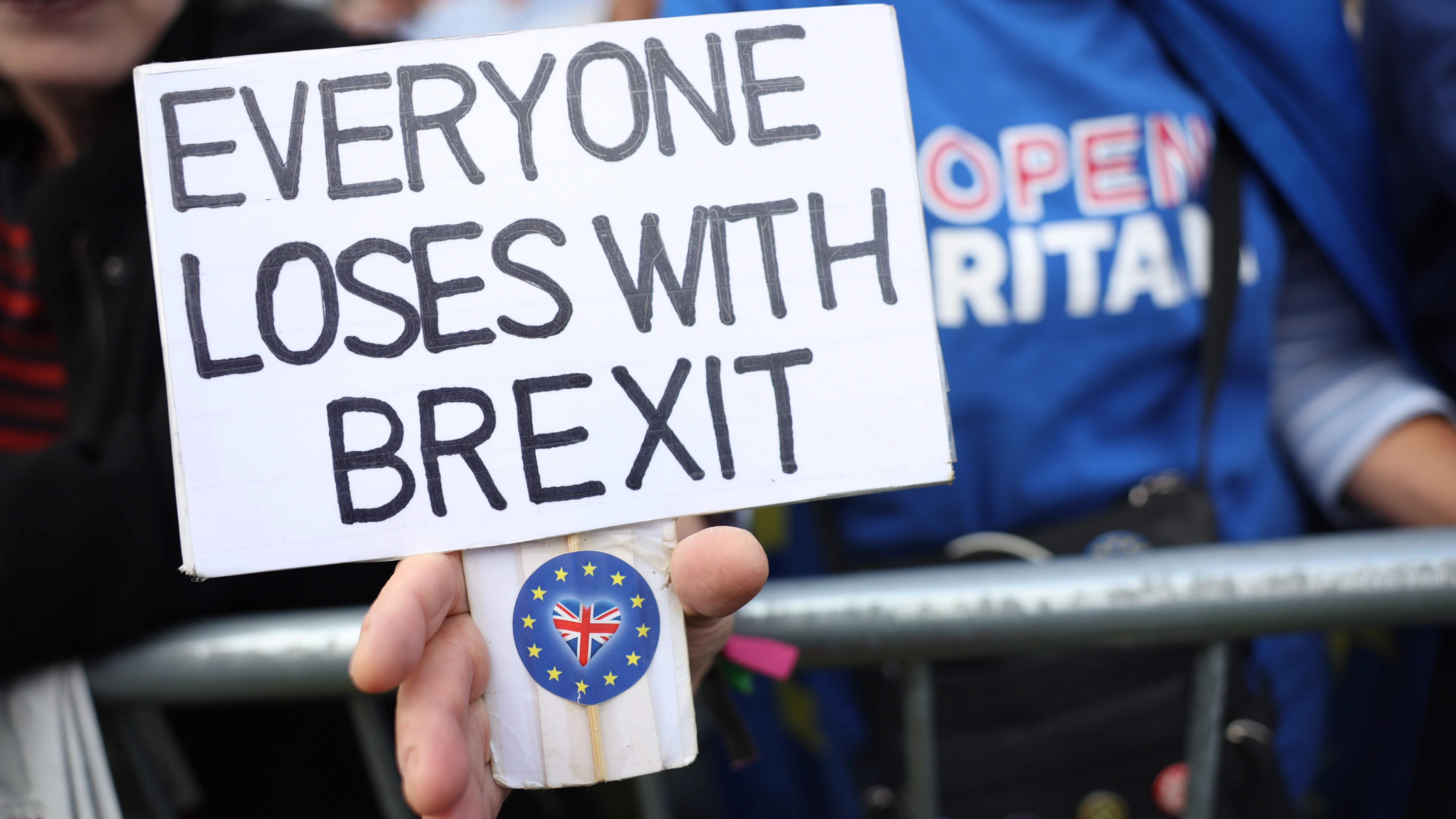 Lema visto durante la marcha por el reingreso del Reino Unido en la Unión Europea