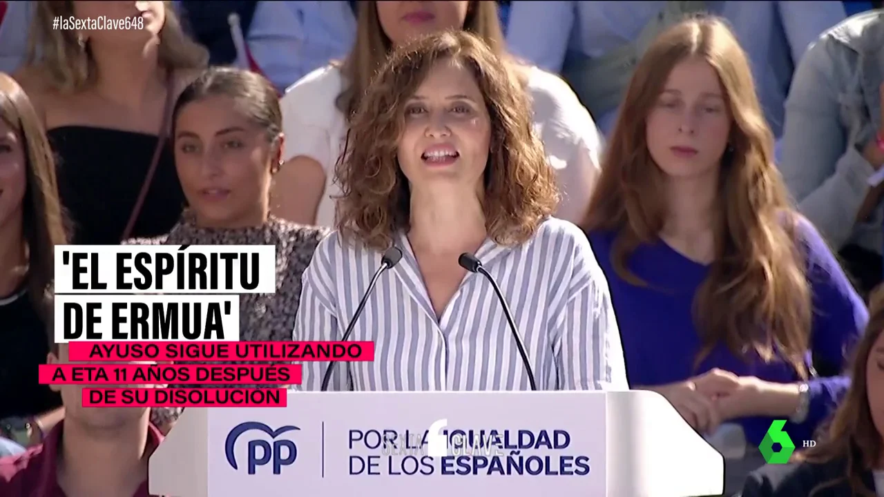 Ayuso ensucia el "espíritu de Ermua": llama a reeditarlo para protestar contra la amnistía