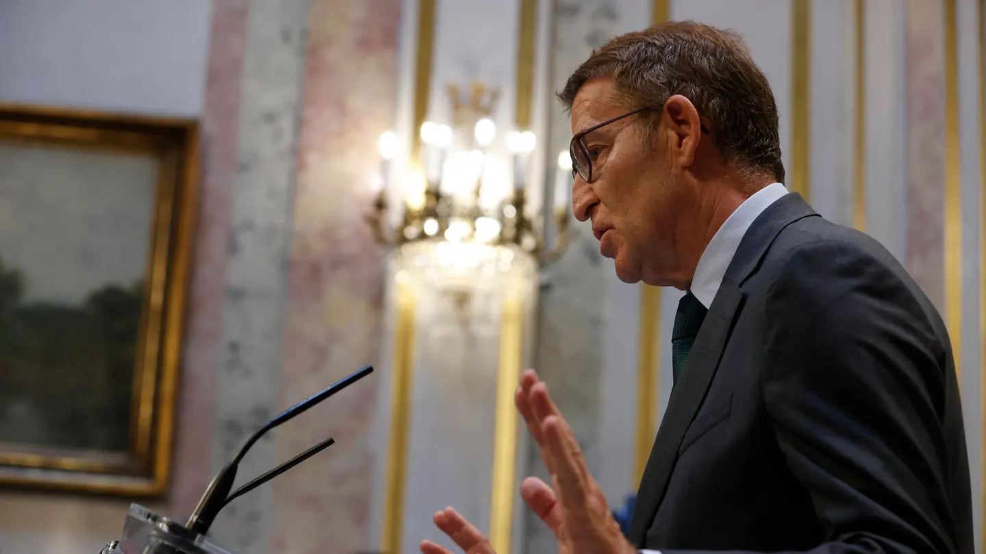 El líder popular Alberto Núñez Feijóo en el Congreso la semana pasada. El líder popular Alberto Núñez Feijóo en el Congreso la semana pasada.