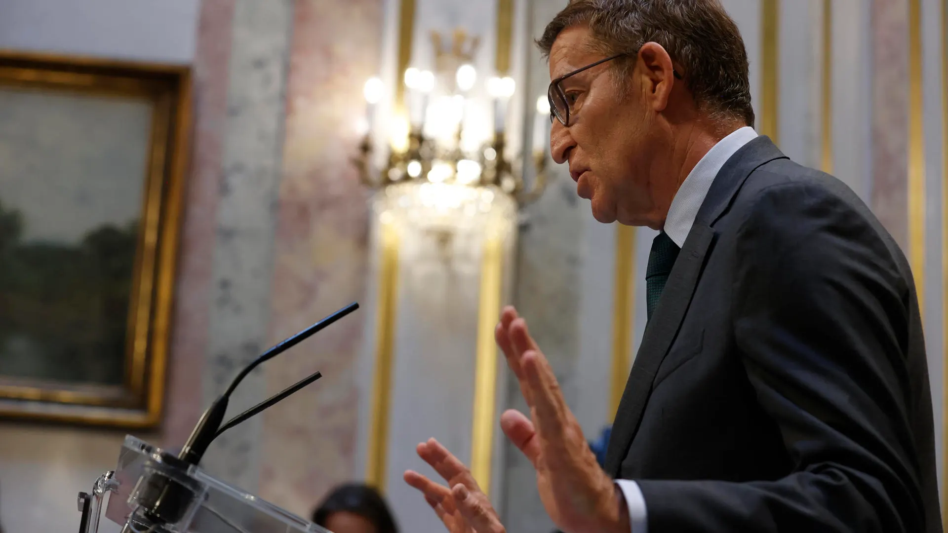 El líder popular Alberto Núñez Feijóo en el Congreso la semana pasada.