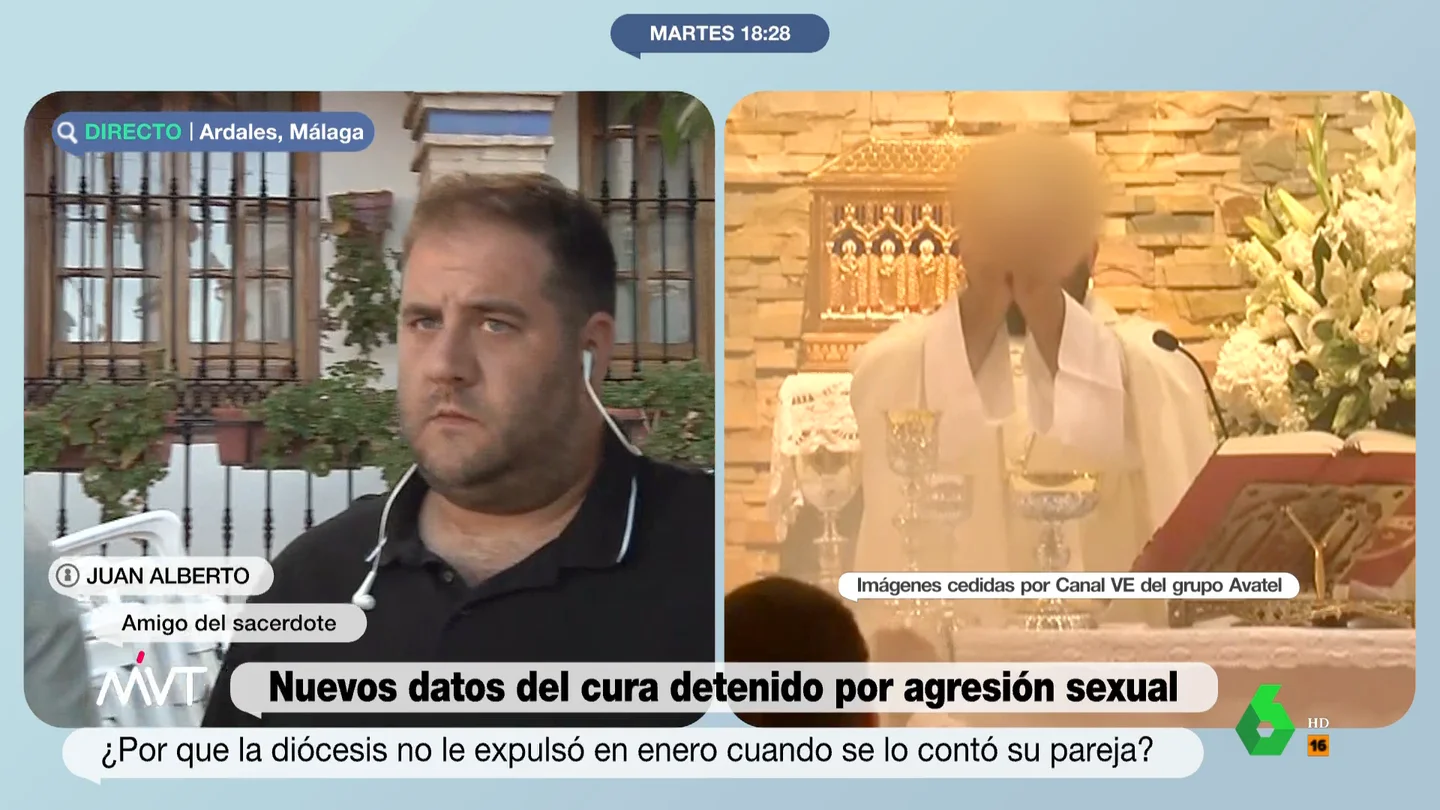 Juan Alberto, amigo del cura detenido en Málaga por agresiones sexuales. Así responde un amigo del sacerdote que agredía sexualmente a mujeres en Málaga: "No vas a encontrar palabras malas de él"