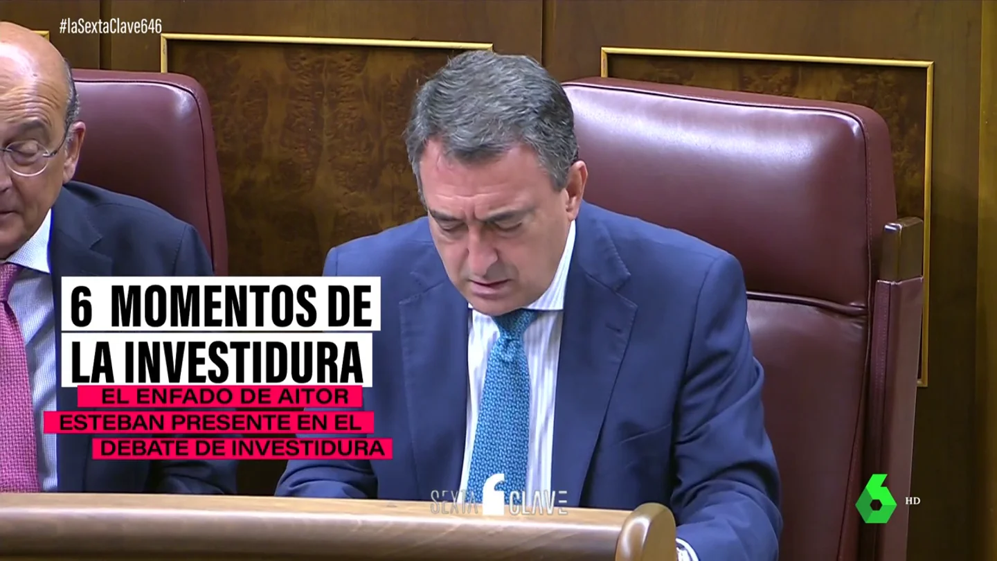 Los seis momentos de la investidura: desde el enfado de Aitor Esteban con Feijóo hasta el error en la votación del diputado del PSOE Los seis momentos de la investidura: desde el enfado de Aitor Esteban con Feijóo hasta el error en la votación del diputado del PSOE