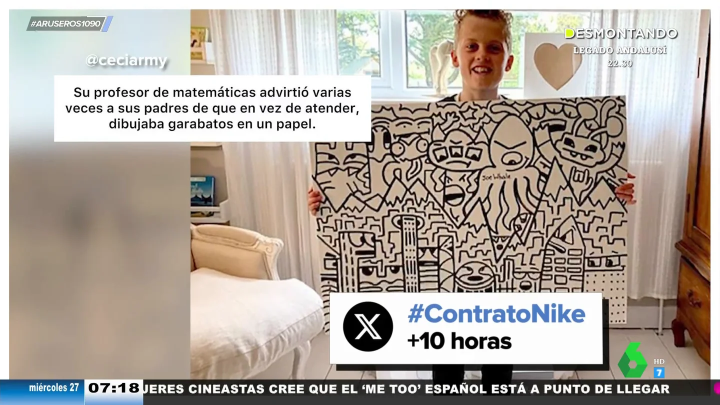 Un niño que dibujaba garabatos en clase consigue un contrato como ilustrador en Nike Un niño que dibujaba garabatos en clase consigue un contrato como ilustrador en Nike