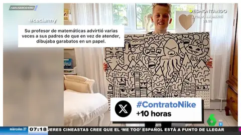 Un niño que dibujaba garabatos en clase consigue un contrato como ilustrador en Nike
