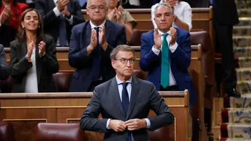 El candidato a la presidencia del Gobierno y presidente del PP, Alberto Núñez Feijóo