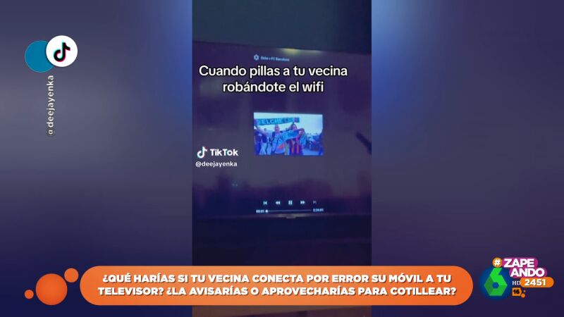La inesperada conexión del móvil de una mujer al televisor de su vecino 