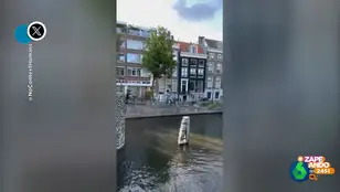 "Se ve todo mal desde el principio": el salto fallido de una turista que practica parkour en Ámsterdam