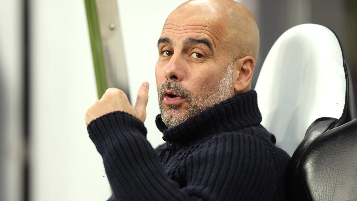 Guardiola, en un partido con el City