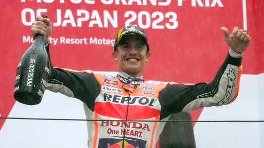 Marc Márquez, en el podio de Japón Marc Márquez, en el podio de Japón