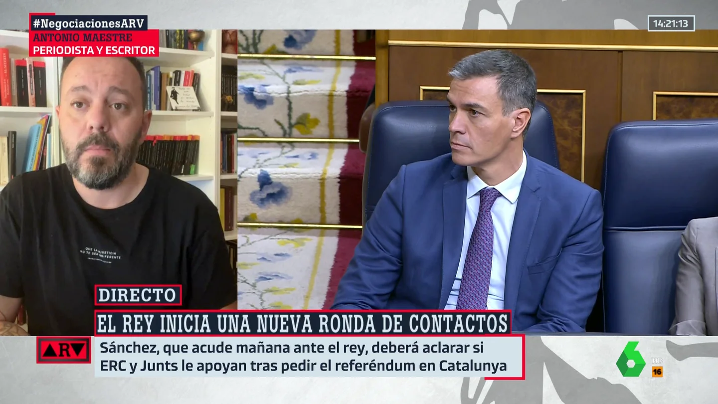 Antonio Maestre se moja: "Tengo muy claro que va a haber investidura de Sánchez y que el referéndum no va a ser una condición" Antonio Maestre se moja: "Tengo muy claro que va a haber investidura de Sánchez y que el referéndum no va a ser una condición"