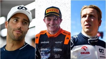 Daniel Ricciardo, Oscar Piastri y Liam Lawson