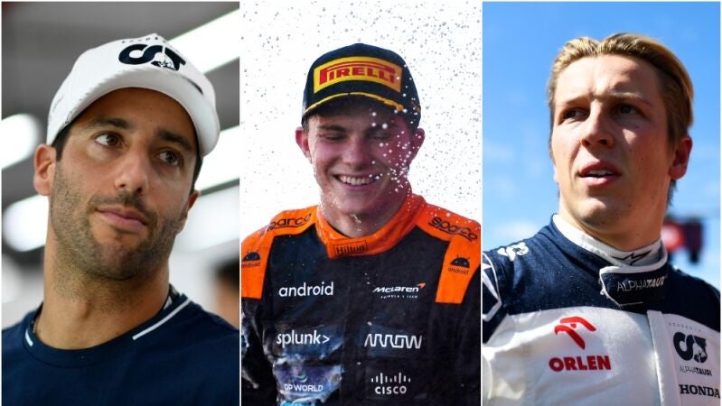 Daniel Ricciardo, Oscar Piastri y Liam Lawson